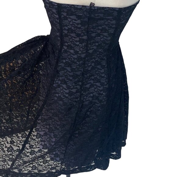 Victorias Secret Womens Dress Size Medium Black Lace Mini Pleated Party - Picture 4 of 12